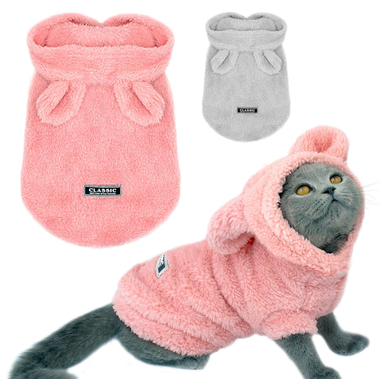 Roupas quentes para gatos - Casaco de inverno para cachorros e gatinhos - para cães pequenos e médios gatos chihuahua/yorkshire fantasia rosa S-2XL