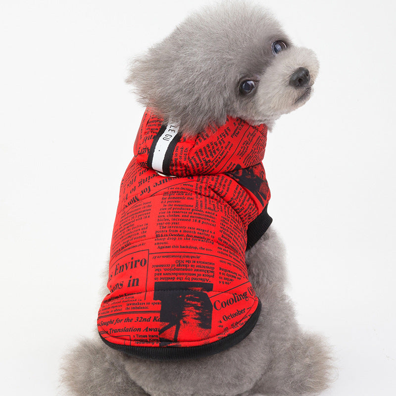 Newspaper cotton pet clothes- Cold Weather- Pet Jacket