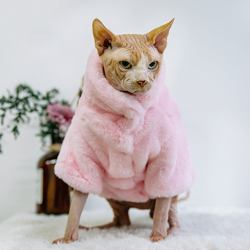 Hairless Pets.  Thick Fluffy Cat Jackets For Autumn And Winter wear. Comes in all sizes.