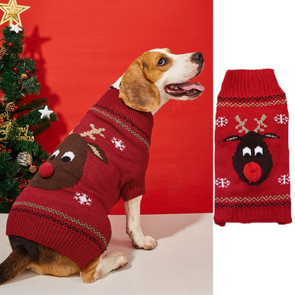 Christmas Pet Sweater -Winter Keep Warm Reindeer jerseys