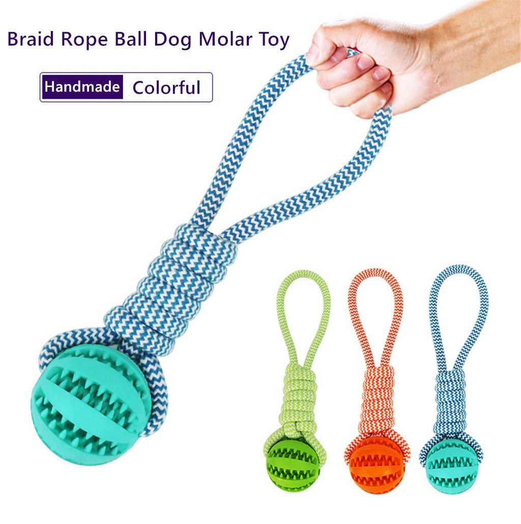 Dog Toys Balls Interactive- Treat Rope -Rubber treatBalls For Small Medium Dogs -Chewing Bite Resistant Pet Tooth Cleaning