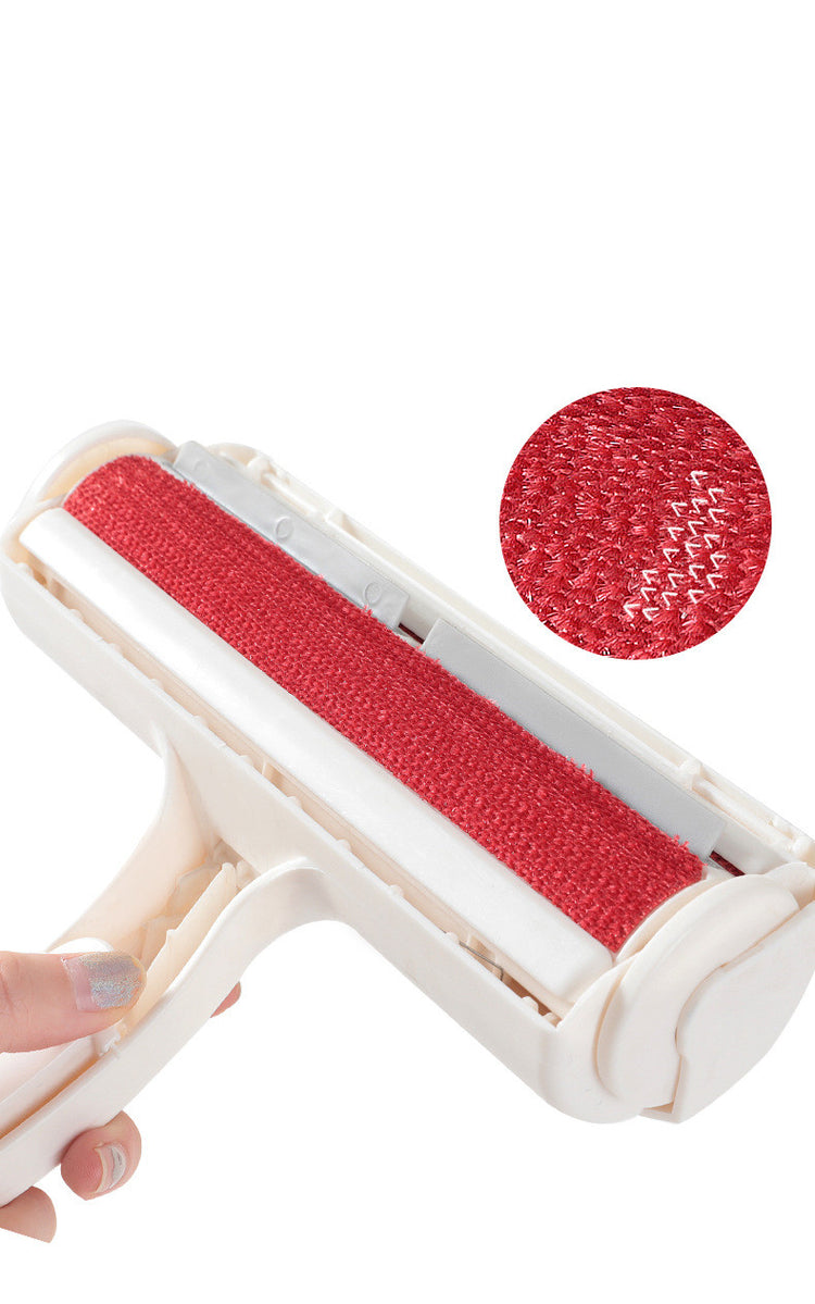 Roller pet hair removal brush