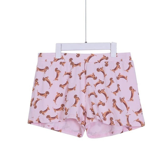 Dachshund print shorts