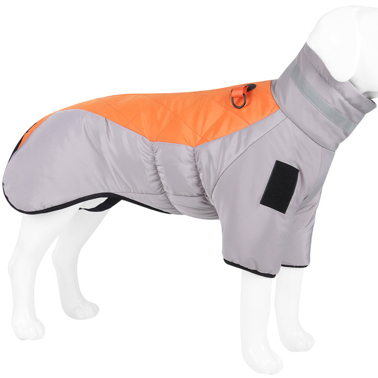 Pet Clothes Autumn And Winter -Thickened Large Dog Clothes- Reflective Warm Pet Cotton Padded Clothes .