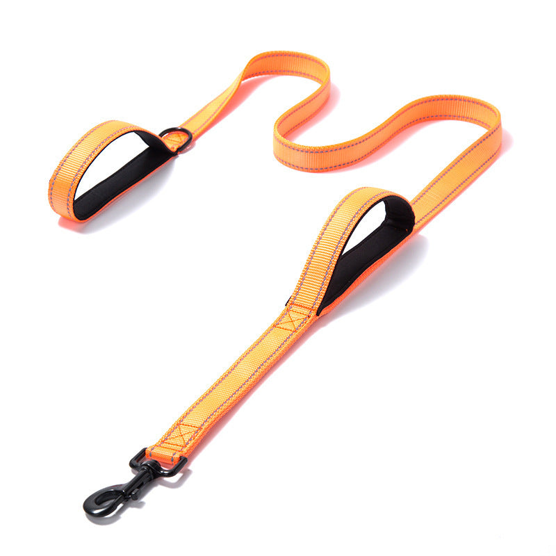 Pet Products Leash- Leash Nylon Double Thickened Reflective Dog Leash