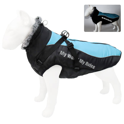 New Large Pet Clothes- Warm Reflective Dog Clothes -Thickened Dog Jackets