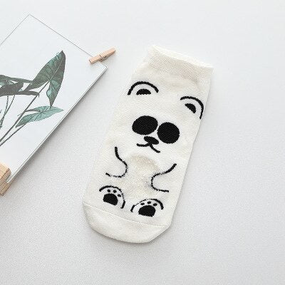 Women Socks -Funny Novelty Comfortable  Full Cotton Short Socks - Cute Character designs