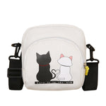 Bounce Background Cat Canvas Bag Fresh Literary Student Mobile Phone Canvas Shoulder Messenger Bag