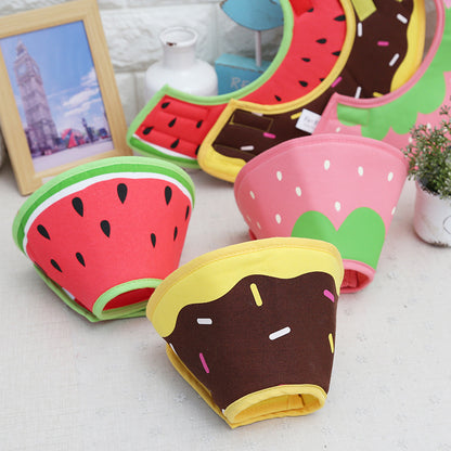 New Arrival Lovely Cartoon Fruit Donut Pet Dog Collar- Padded Comfortable Surgery Recovery- Adjustable Elizabethan Collars For Dog