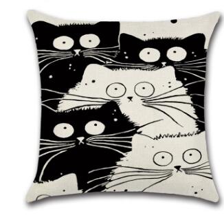 Cute Cartoon Pattern Anime Pillowcase Cat Pillow Case Married Couples Kitten Cushions Cover Outdoor Chair Cushions