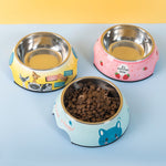 Minebea Pet Bowl Cartoon Dois em Um Tigela para Cachorro Tigela de Água Tigela para Cachorro de Aço Inoxidável