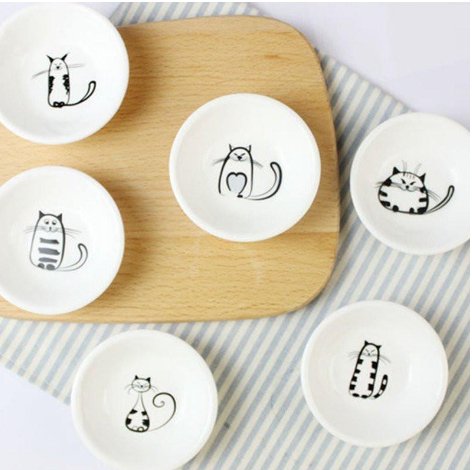 6pcs Tiny Cute Cat Plates - PetsDzign