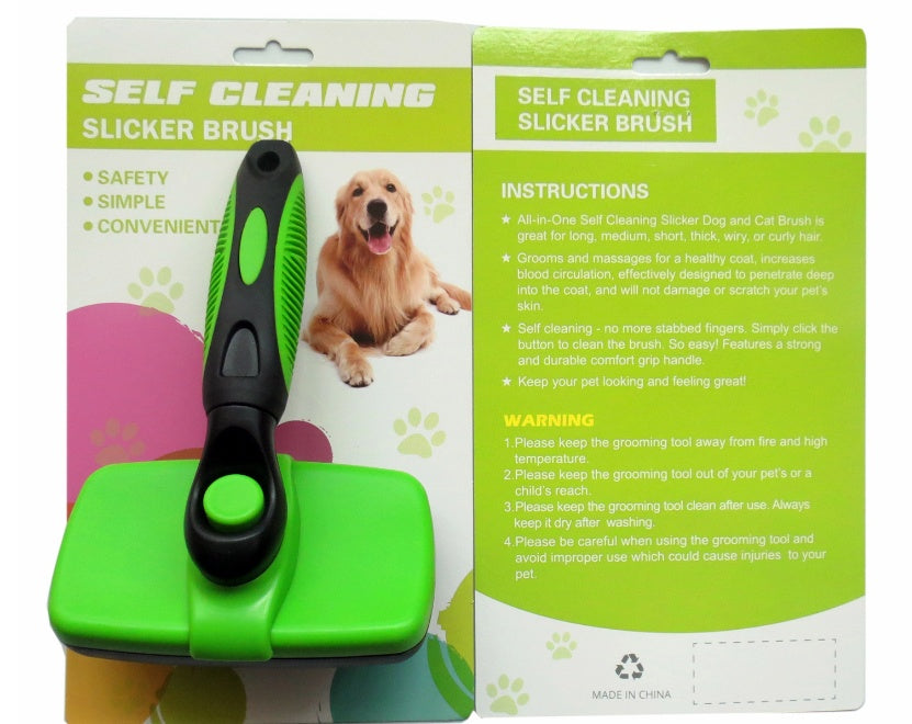 Pet Self Cleaning Slicker Brush- Detangling Pets Fur