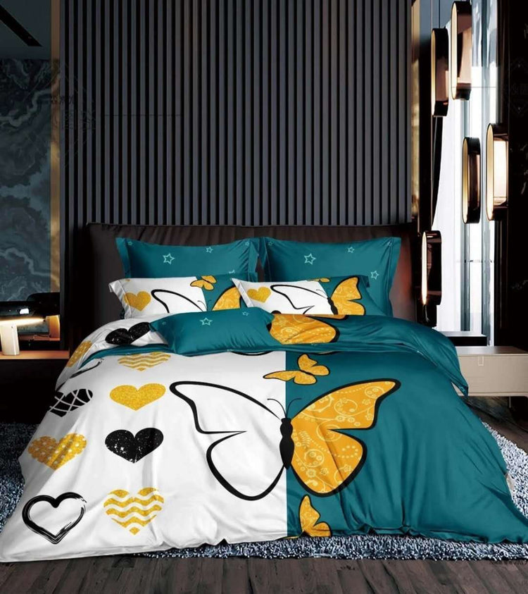 Big Slab Flower Printing And Dyeing Bed Linen Four-piece Bedding