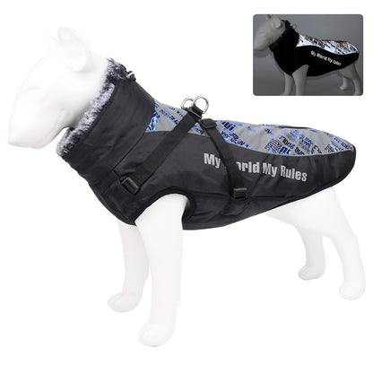 New Large Pet Clothes- Warm Reflective Dog Clothes -Thickened Dog Jackets