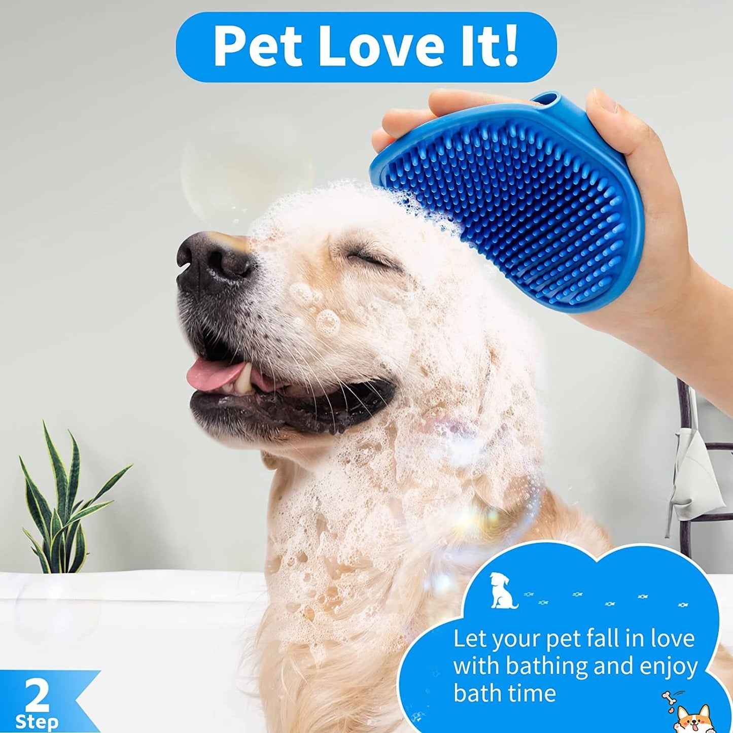 3-piece Set Dog Bath Brush Shampoo Brush Massage Brush