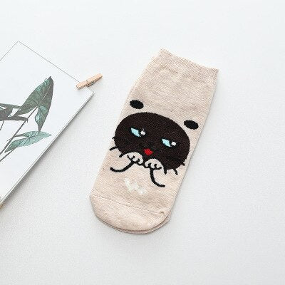 Women Socks -Funny Novelty Comfortable  Full Cotton Short Socks - Cute Character designs