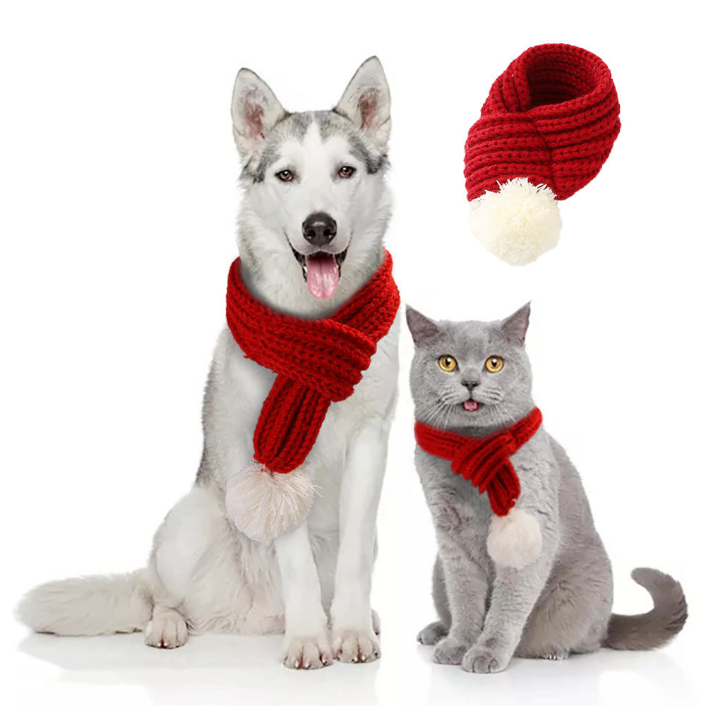 Pet christmas wool scarf