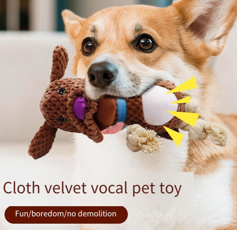 Pet Voice Relieves Bore Golden Retriever Dog Toy Plush Interactive Teeth Cleaning Teeth Grinding Medium sized Dog