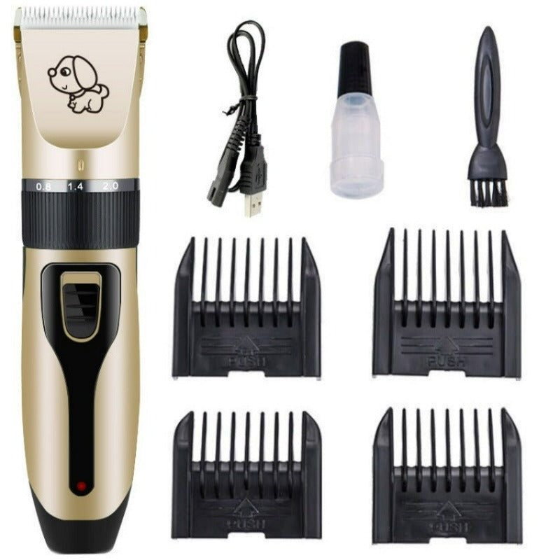 Dog Hair Clipper - Com bateria de íon de lítio recarregável e quatro cabeças de pente diferentes.