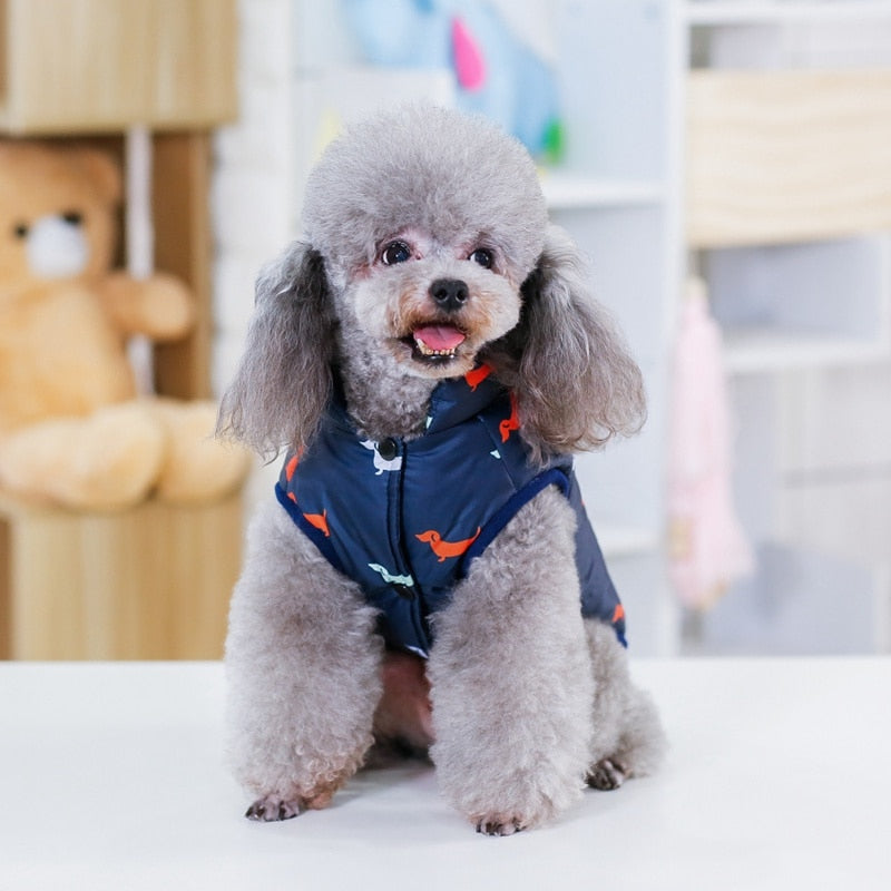 Pet Dog Down Jacket Vest Dog Clothes Autumn Winter Cotton Padded Coat For Dogs Clothes Puppy Thickened Stand Collar Down Jackets