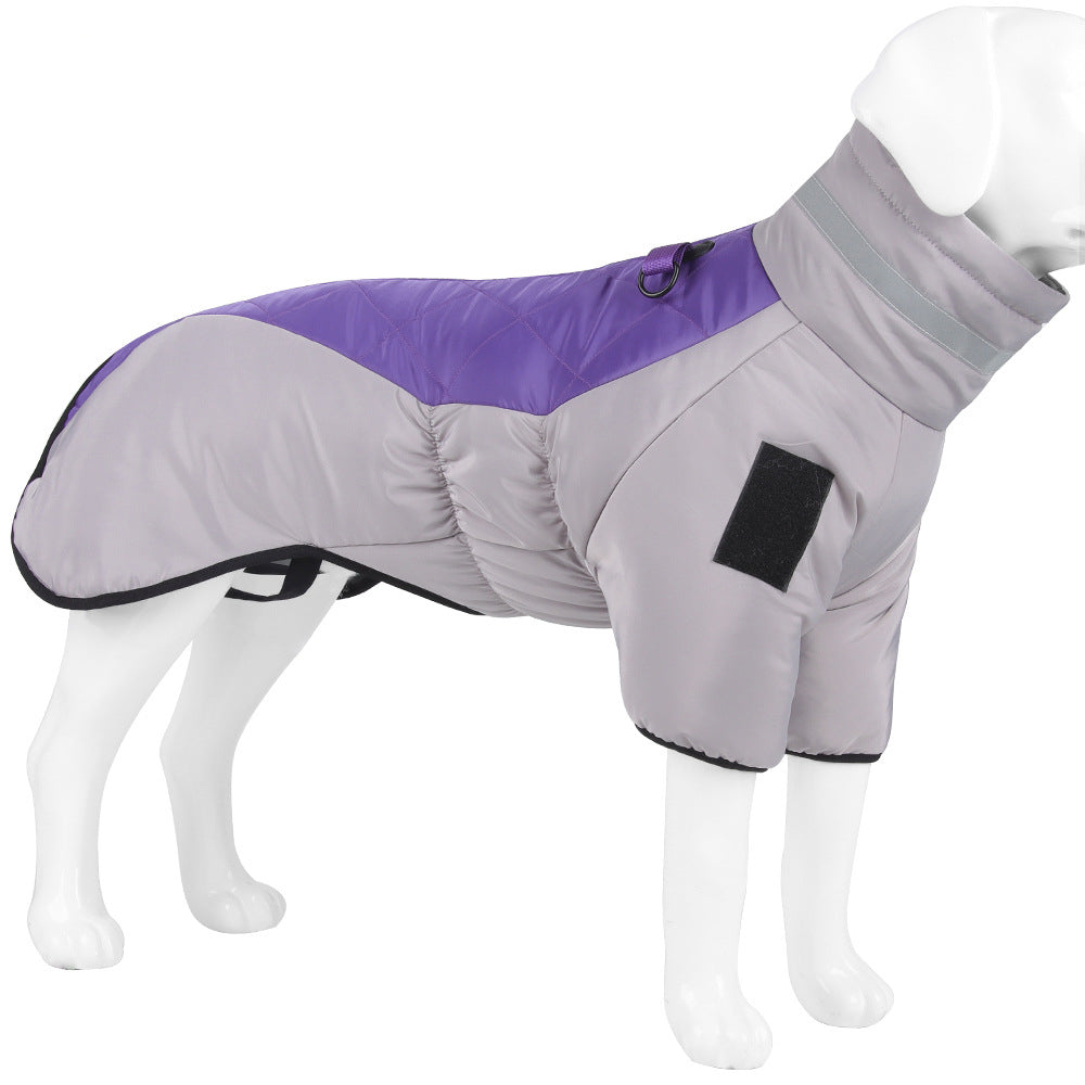 Pet Clothes Autumn And Winter -Thickened Large Dog Clothes- Reflective Warm Pet Cotton Padded Clothes .