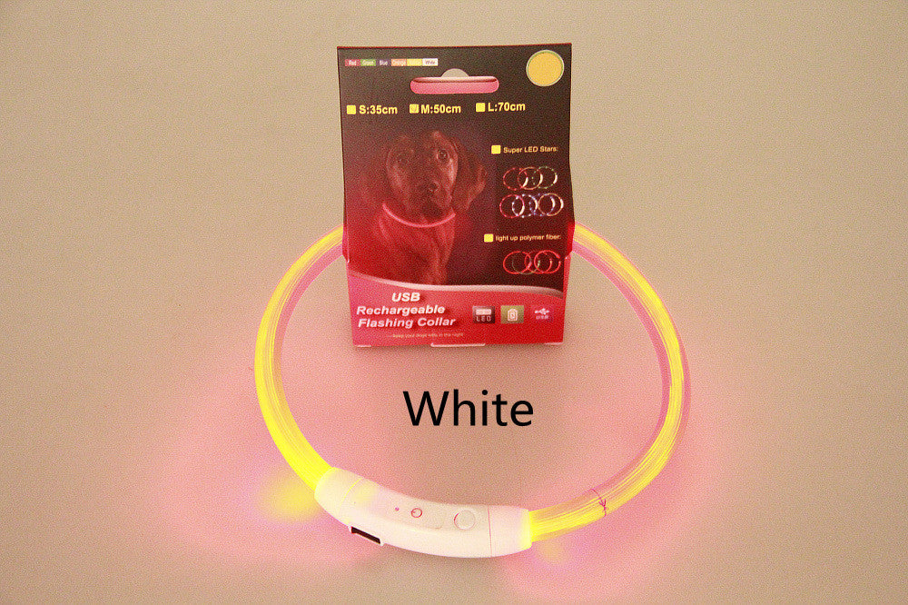 Pet Flashing Collar- USB Rechargeable -Glowing Necklace- Safety Collar Light Up Collars for Night Walking.