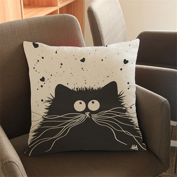 Cute Cartoon Pattern Anime Pillowcase Cat Pillow Case Married Couples Kitten Cushions Cover Outdoor Chair Cushions