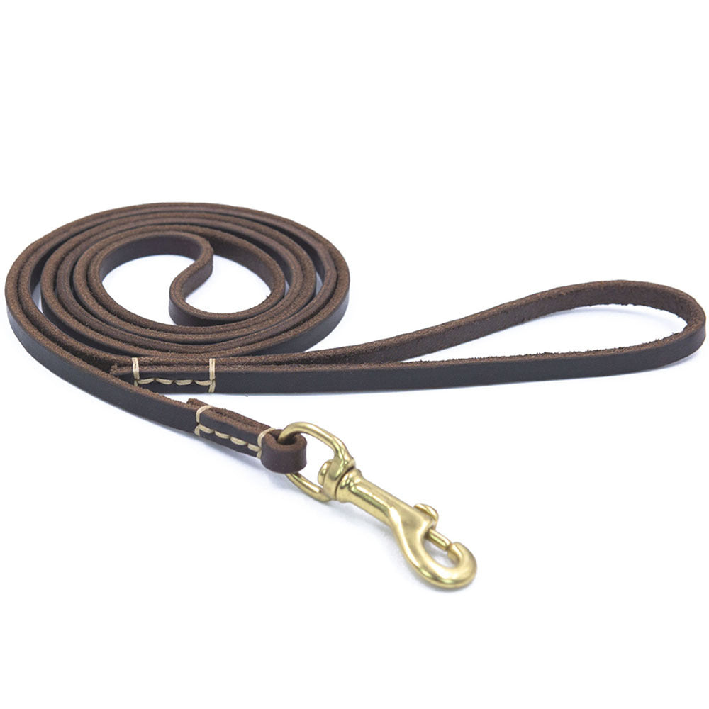 Genuine Leather Dog Leash Quality Handmade Durable Soft Pet Walking Leads Rope