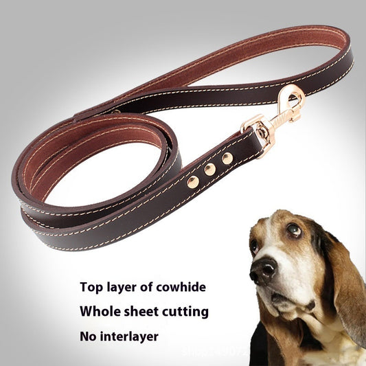 First Layer Cowhide Pet Hand Holding Rope Dog Chain