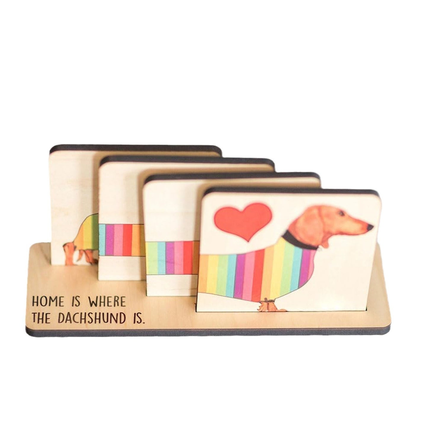 Rainbow Sausage Dog Coaster Coaster