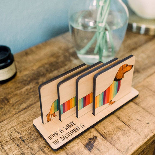 Rainbow Sausage Dog Coaster Coaster