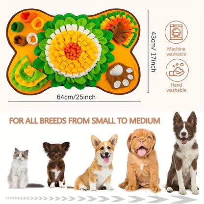 Pet dog sniffing toy mat -cat and dog sniffing mat- washable fun food hiding puzzle sniffing mat