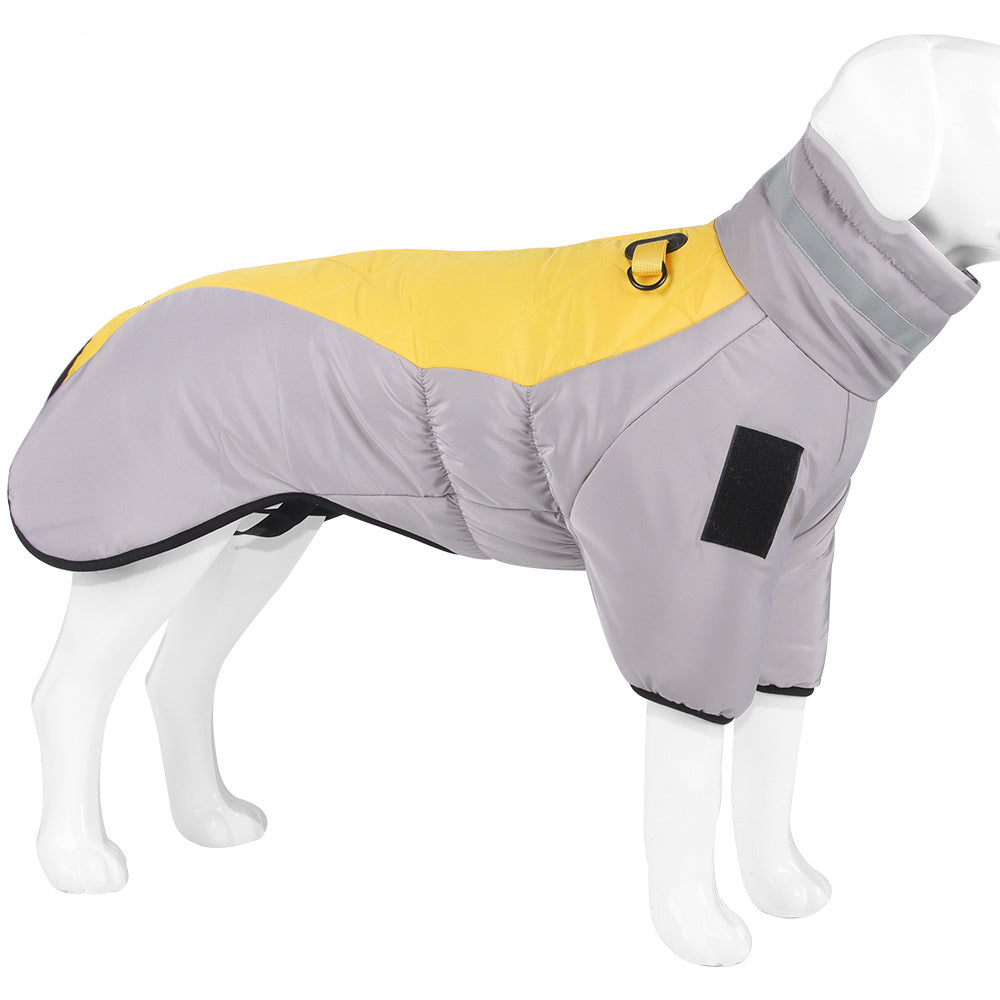 Pet Clothes Autumn And Winter -Thickened Large Dog Clothes- Reflective Warm Pet Cotton Padded Clothes .