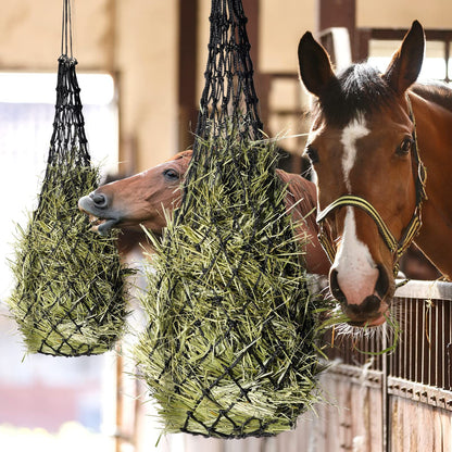 Alimentador de feno portátil para cavalos com abertura pequena