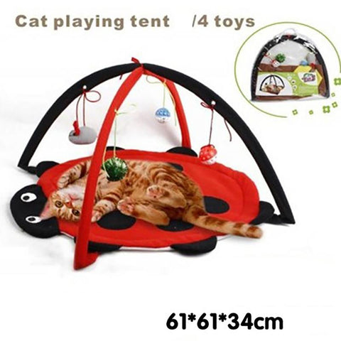 Cama de gato para animais de estimação, barraca de jogos para gatos, atividades móveis, cama de jogo