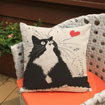 Cute Cartoon Pattern Anime Pillowcase Cat Pillow Case Married Couples Kitten Cushions Cover Outdoor Chair Cushions