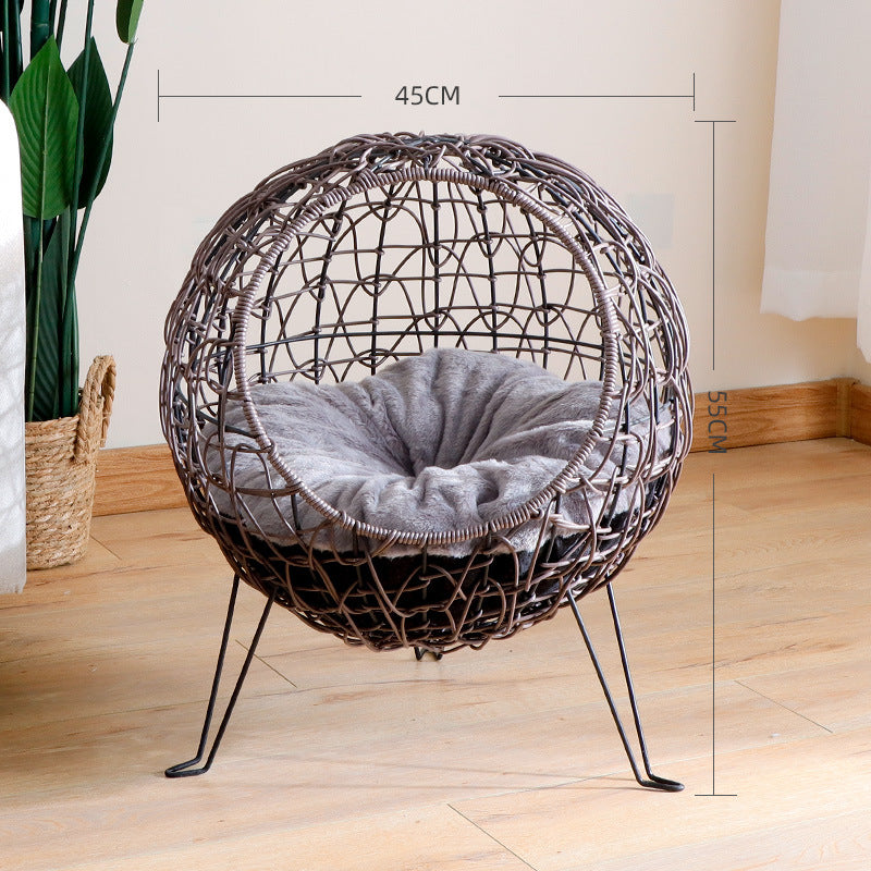 Cat'S Nest Imitação de Rattan Quente Semi Fechado Rattan Tecido para Todas as Temporadas Universal Lavável Artigos de Cama para Gato