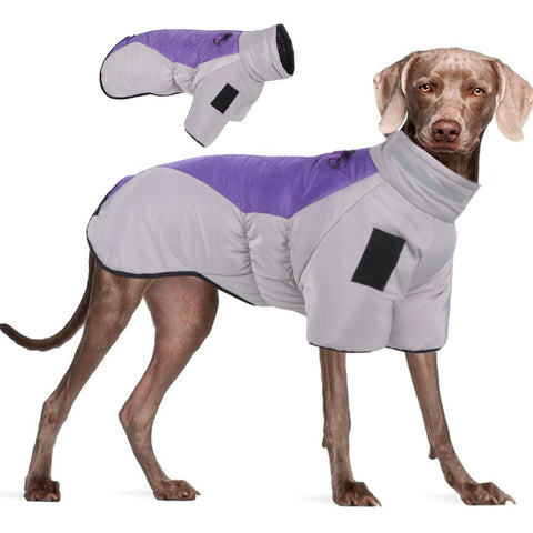 Roupas para animais de estimação outono e inverno - roupas grandes e grossas para cães - roupas acolchoadas de algodão quente e reflexivo para animais de estimação. 