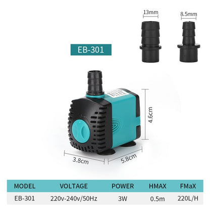 3W 6W 10W 15W 25W Ultra-Quiet Submersible Water Fountain Pump- Filter Fish Pond Aquarium Water Pump Tank Fountain 220V-240V