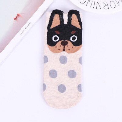 Gato dos desenhos animados cão animal meias femininas engraçado novidade confortável adorável cheio de algodão meias curtas kawaii bonito personagem harajuku meias