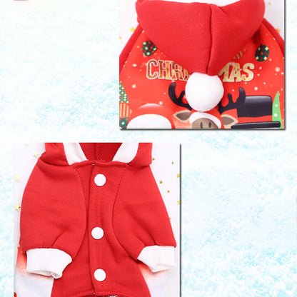 Christmas Pet dog clothes- Winter Comfortable soft Hoodied -Sweatshirts print Christmas pattern clothing