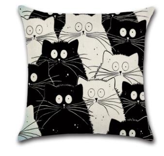 Cute Cartoon Pattern Anime Pillowcase Cat Pillow Case Married Couples Kitten Cushions Cover Outdoor Chair Cushions