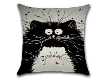 Cute Cartoon Pattern Anime Pillowcase Cat Pillow Case Married Couples Kitten Cushions Cover Outdoor Chair Cushions