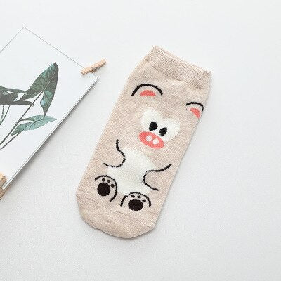 Women Socks -Funny Novelty Comfortable  Full Cotton Short Socks - Cute Character designs