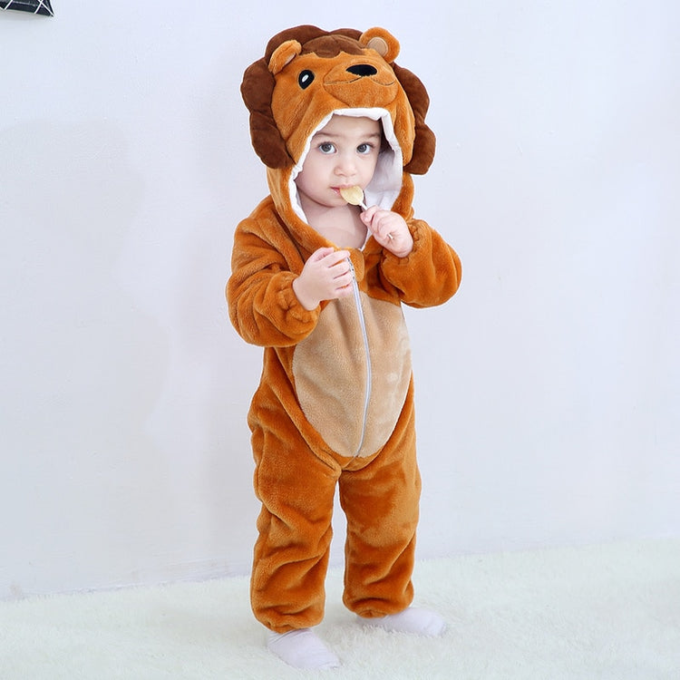 Macacão de bebê inverno kigurumi leão traje para meninas meninos da criança animal macacão infantil roupas pijamas crianças macacão ropa bebes