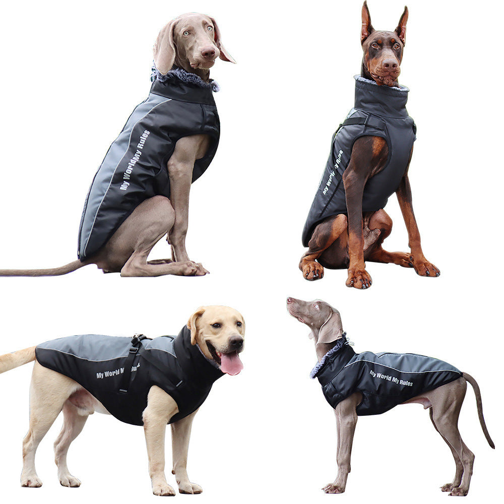 New Large Pet Clothes- Warm Reflective Dog Clothes -Thickened Dog Jackets