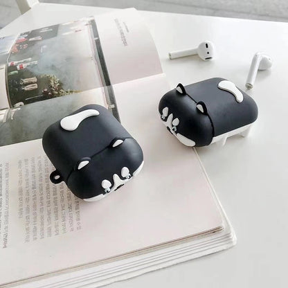 Huskie Dog for Airpods Case for Charging Box Wireless Earphone Cover Case Silicone Headphone Protective Cover Case for AirPods 2