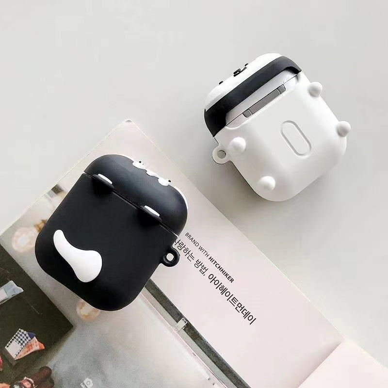 Huskie cão para airpods caso para caixa de carregamento sem fio fone de ouvido capa caso silicone capa protetora para airpods 2