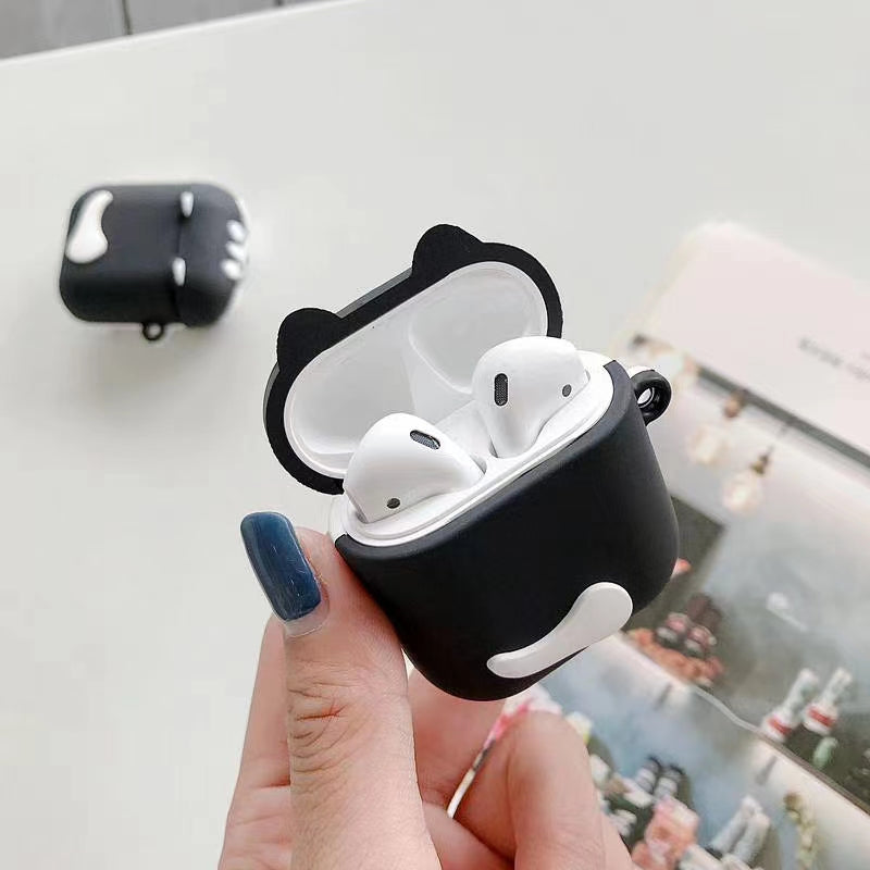 Huskie cão para airpods caso para caixa de carregamento sem fio fone de ouvido capa caso silicone capa protetora para airpods 2